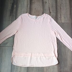 J. Crew Light Pink Long Sleeve Top